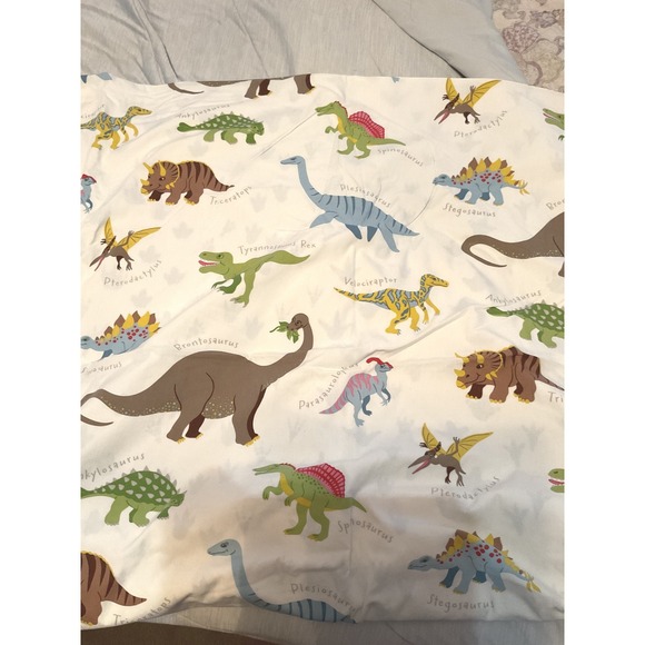 Other - Dinosaur Print Zippered Duvet Cover Reversible Footprint Pattern Kids Bedding